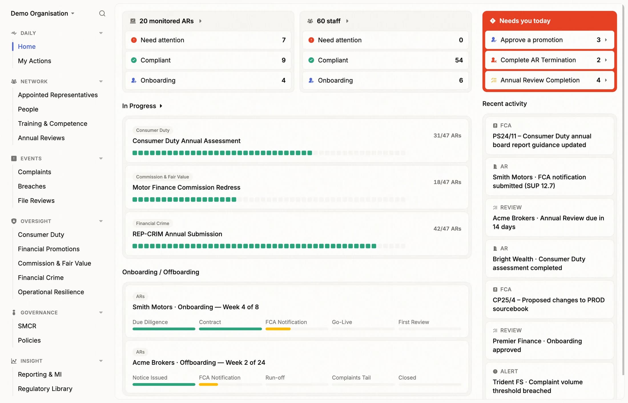 Merrin compliance dashboard