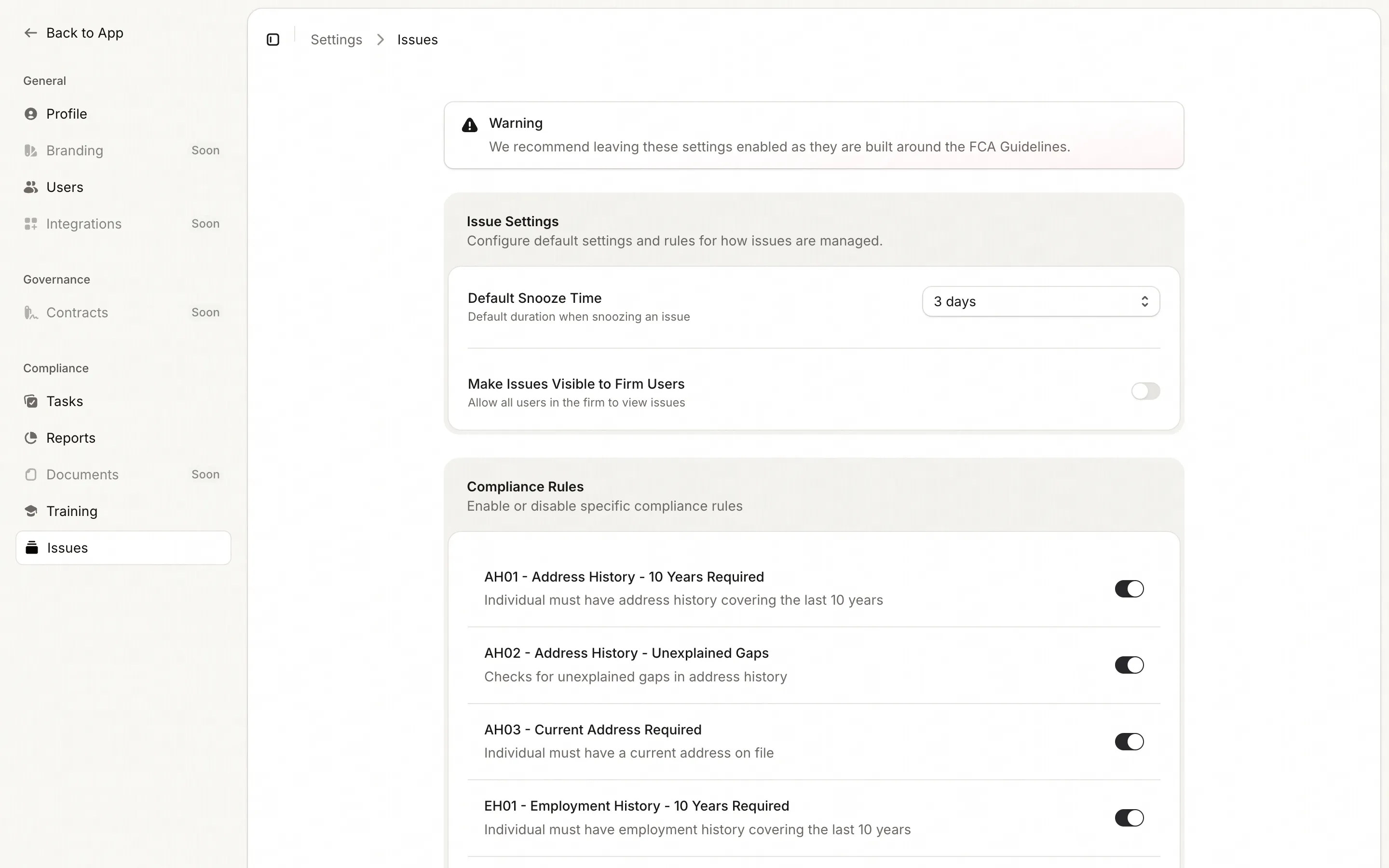Automated compliance monitoring
